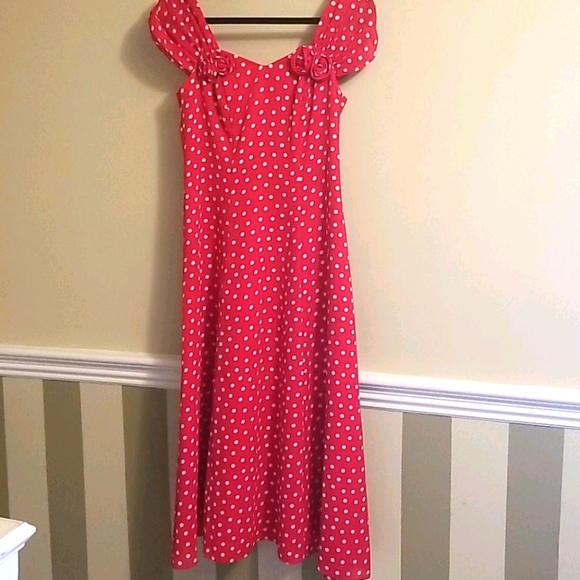 Red & White Polka Dot Dress - Sz 6 - Picture 1 of 8